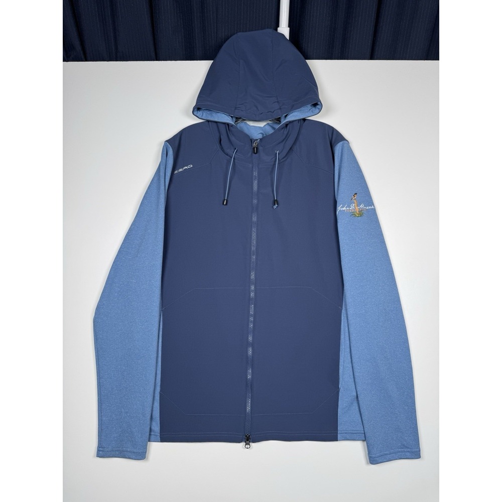 ZERO RESTRICTION The Champ Golf Hoodie Full Zip Blue - Large - John D. Mincek